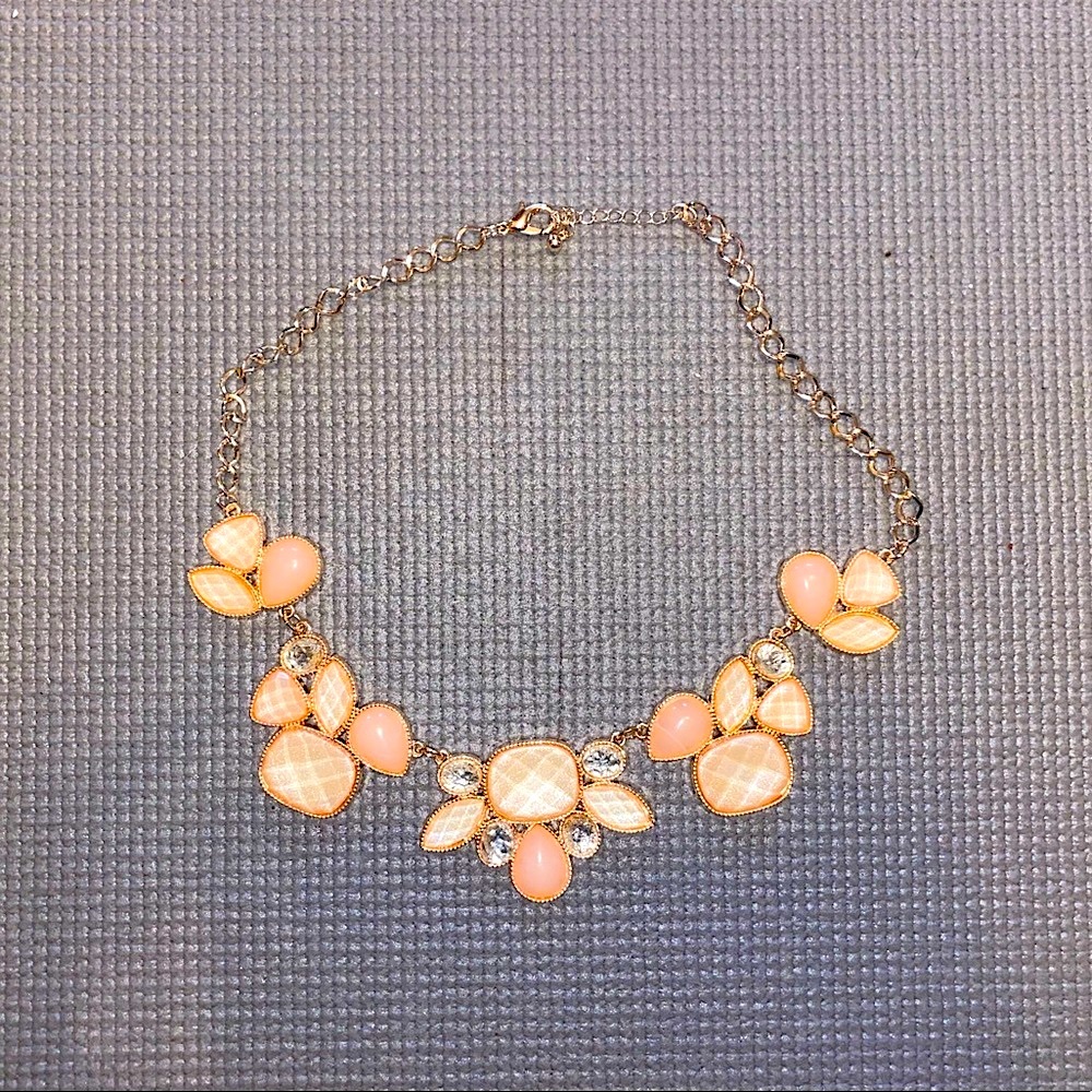 Salmon and Rose Gold Statement Necklace